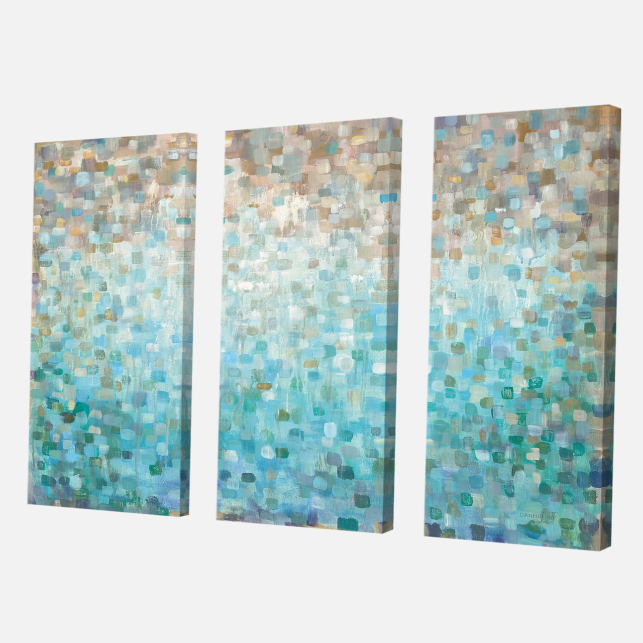 Designart - Blocked Abstract - Nautical & Coastal Gallery-wrapped Canvas